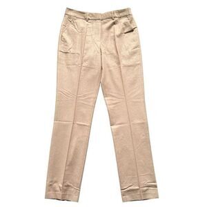Chadwicks Wool Blend Straight Leg Career Trousers Tan 14 Tall NWT